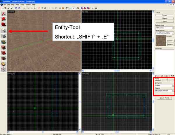 Das Entity Tool Shortcut Shift + E