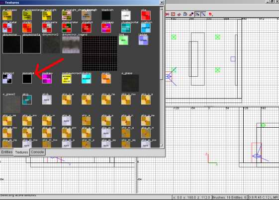 die Textur "mirrortut" unter den Common-Texturen